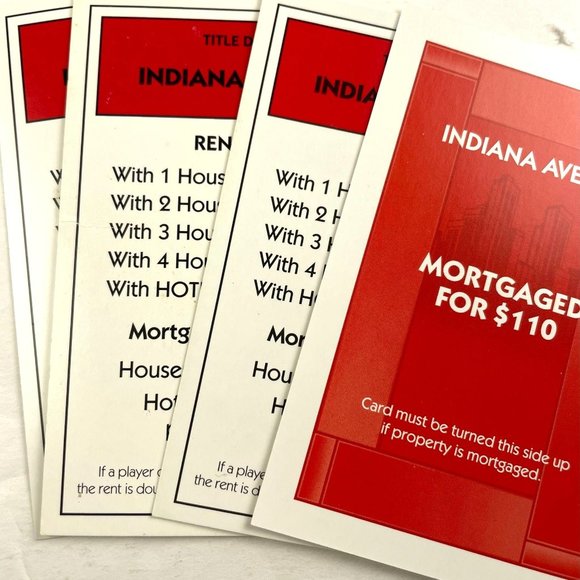Monopoly Here Now Indiana Ave Property Title Deed Card Replacement 2008 u - Picture 5 of 5